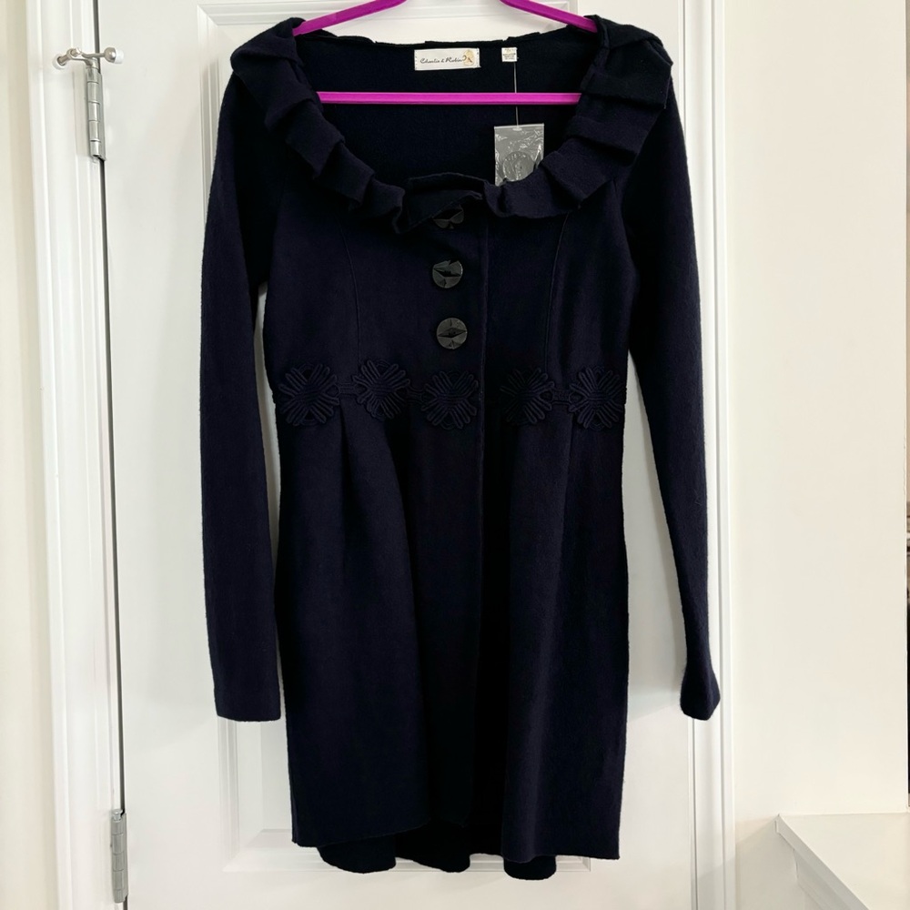 Anthropologie Charlie & Robin Wool Sweater Coat Size Medium